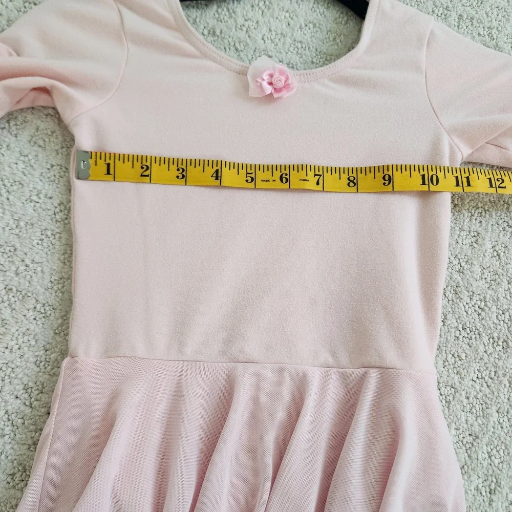 Theatricals Kids Pink Long Sleeve Tiered Mesh Skirted Ballet‎ Leotard MC